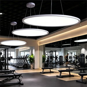 Lámpara Colgante LED Lineal Moderna, Iluminación de Techo, Anillo Negro, Pantalla de Metal Blanca, Duradera, 60W, 3000K-6000K - Product Image 1