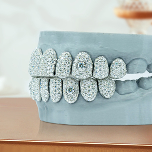 Hip Hop Punk 8 Top 8 925 perak kustom topi Rapper perhiasan Iced Out VVS Moissanite gigi Grillz untuk pria wanita - Product Image 3