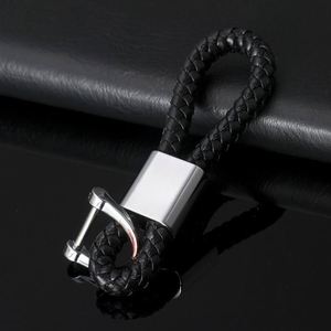Hand Woven Leather Car Logo Brand KeyChain Detachable Metal Car Custom <b>Key</b> <b>Chain</b> - Product Image 5
