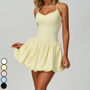 Vente en gros de vêtements pour filles vêtements de sport pour filles Y2k robe une pièce avec poche jupes de tennis dos ouvert pour filles - Product Image 2