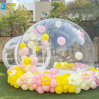 Maison Gonflable Géante Claire Amusante pour Fêtes d'Enfants, Tente Bulle Igloo de Cristal Transparente avec Ballons Gonflables