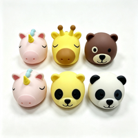 Bouteille d'eau portable en acier inoxydable avec couvercle en silicone motif animal, mignonne, dessin animé 3D, sans BPA, anti-fuite, réutilisable, thermos pour enfants