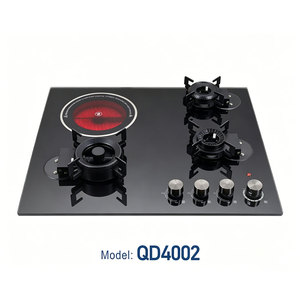 Estufa de <span class=keywords><strong>Gas</strong></span> y Eléctrica Integrada, de Vidrio Templado, con 4 Quemadores, Cocina - Product Image 1