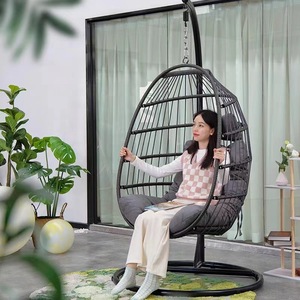 VOYAGE Dos personas Colgando Huevo <span class=keywords><strong>Silla</strong></span> Asientos dobles Columpio de metal con <span class=keywords><strong>base</strong></span> redonda - Product Image 5