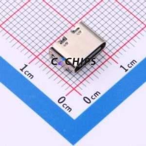 TYPE-C-01A-6P USB Connector SMD Connector ( Connector Type: Type-C )( Gender: Female )( Mounting Type: Horizontal Mount ) - Product Image 1