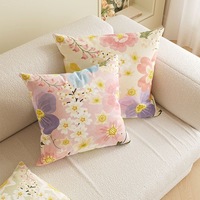 Housse de coussin carrée en velours à motif animal personnalisé Hoshom, 100% coton, lavable, pour la maison, le salon
