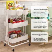 Chariot de rangement en métal multicouche pour la cuisine, la salle de bain et la maison Support mobile sur pied pour le salon et les toilettes