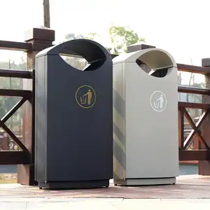 Outdoor Street Metal Rubbish Recycling Garbage Bin Trash Waste Bin Available For Sale