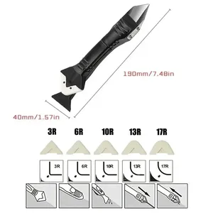 5-In-<span class=keywords><strong>1</strong></span> Plastic Schraper Sealer Gladde Verwijderaar Kitafmaker Grout Kit Verwijderen Reparatie Oude Mortel Handmatige Renovatie Gereedschapsset - Product Image 6