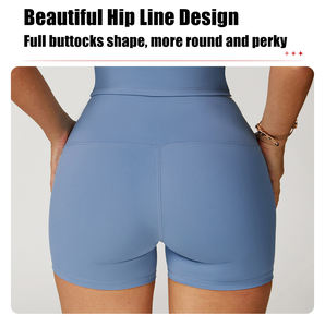 Nouveaux shorts d'été sans couture pour femmes, avec logo personnalisé, effet froncé aux fesses, pour le sport, la gym, le yoga et le cyclisme - Product Image 3