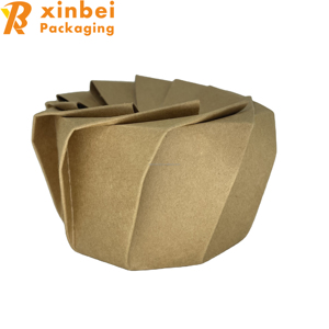 Factory New Design Origami Box Lotus Flower Paper 2025 Disposable Recycled Kraft Paper Fast Food  Brown Paper Container - Product Image 6