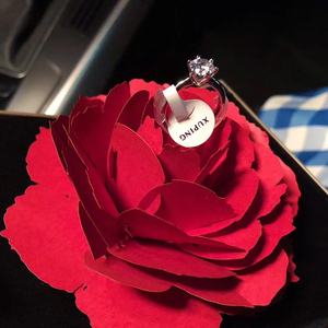 Caja de Anillo de Boda Elegante al por Mayor, Estilo Nuevo, con Flores de Papel en el Interior, Caja de Joyería para Rosario - Product Image 2