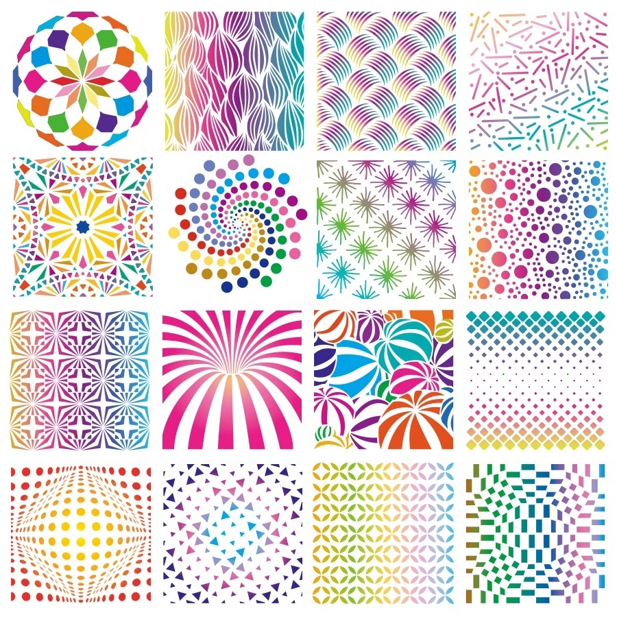 6Inch Geometry Stencils for Painting Wall, Floor,Furniture,Wood,Fabric ,Home Decoration