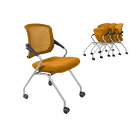 Chaise de formation de bureau contemporaine et pliable en maille avec roulettes pour salle de conférence universitaire