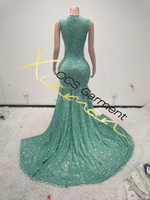 Robes de soirée scintillantes Ocstrade avec strass, sans manches, pour filles noires, robe de bal américaine, longues robes de bal élégantes