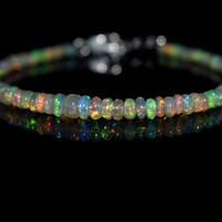 Bracelet éthiopien en opale Welo d'excellente qualité Pierre précieuse lisse en forme de rondelle Style classique Bracelet en opale Welo perlé