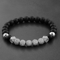 BAOYINGACC Perles rondes en zircone cubique micro-pavé de 10 mm pour la fabrication de bijoux, bracelet, accessoires en gros