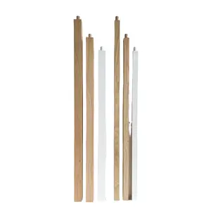 Contemporary Style Stair Railings White Primed Blank Square Baluster 1-1/4 Inch Stair Solid Wood Carved Balusters