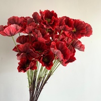 LO-1271 Fourniture en gros de fleurs artificielles bordeaux, mélange d'hortensias, de roses, de pivoines et d'orchidées pour centre de table de mariage