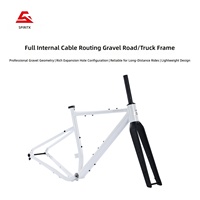 Cuadro de Bicicleta de Carretera y Gravel SPIRITX Ultraligero de Aleación con Cableado Interno Completo, Freno de Disco, 700C, Horquilla de Fibra de Carbono Negra, Hecho en China