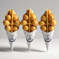 Cône en papier imprimable-Parfait pour les gaufres aux œufs/crêpes, se transforme en support pour crêpes à la crème glacée et gaufres