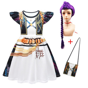 Vestido de Cosplay Huntrix Rumi Mira Zoey para Niñas, Estilo A-Line, Chifón, Cuello Redondo, Impresión Digital 3D, Disfraz de Halloween, Origen Internacional - Product Image 4