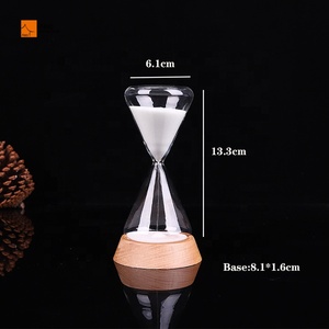 Đồng Hồ Cát Thời Gian 1/3/15/20/30 Phút, Đồng Hồ Cát Thủy Tinh Tùy Chỉnh, Có Đế Bằng Gỗ - Product Image 1