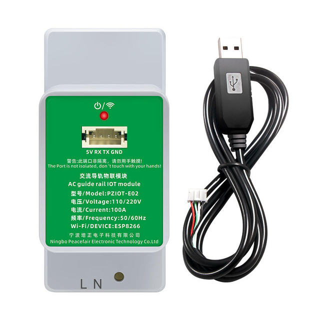 Peacefair IOT 6 in 1 AC Power Monitor Tasmota ESPHome Single Phase Smart Energy Meter KWh Ammeter for Home Assistant