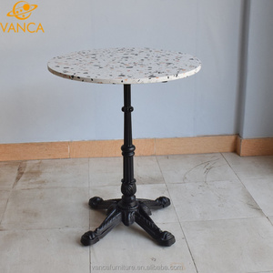 <span class=keywords><strong>Table</strong></span> de restaurant en pierre de quartz de meubles de restaurant de café de luxe commercial avec base en <span class=keywords><strong>fonte</strong></span> très stable - Product Image 2