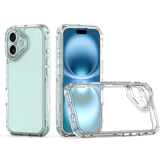 Transparent Shockproof Protection Mobile Cover for OPPO A6 A5 Pro F31 A57 Reno 15F 14F Realme C75 C61 TPU+PC 3 in 1 Phone Cases
