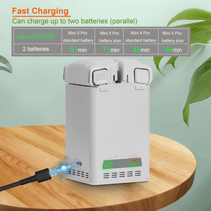 เครื่องชาร์จแบตเตอรี่แบบสองทาง 65W พร้อมที่เก็บสำหรับโดรน Mini 3/4/5 Pro แท่นชาร์จคู่ ชาร์จเร็ว รองรับแบตเตอรี่สองก้อน - Product Image 3