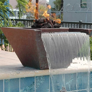 Fuente de Agua Decorativa de Acero Inoxidable, Brasero de Gas y Cuenco para Piscina - Product Image 4