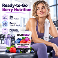 Complément alimentaire végétalien naturel OEM/ODM Super Berry Plant Protein à base de sureau, zinc, B12, C, D pour le soutien immunitaire et antioxydant, nutrition quotidienne
