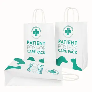 Bolsa de papel de embalaje para medicinas, embalaje personalizado para gatos y perros, para farmacia