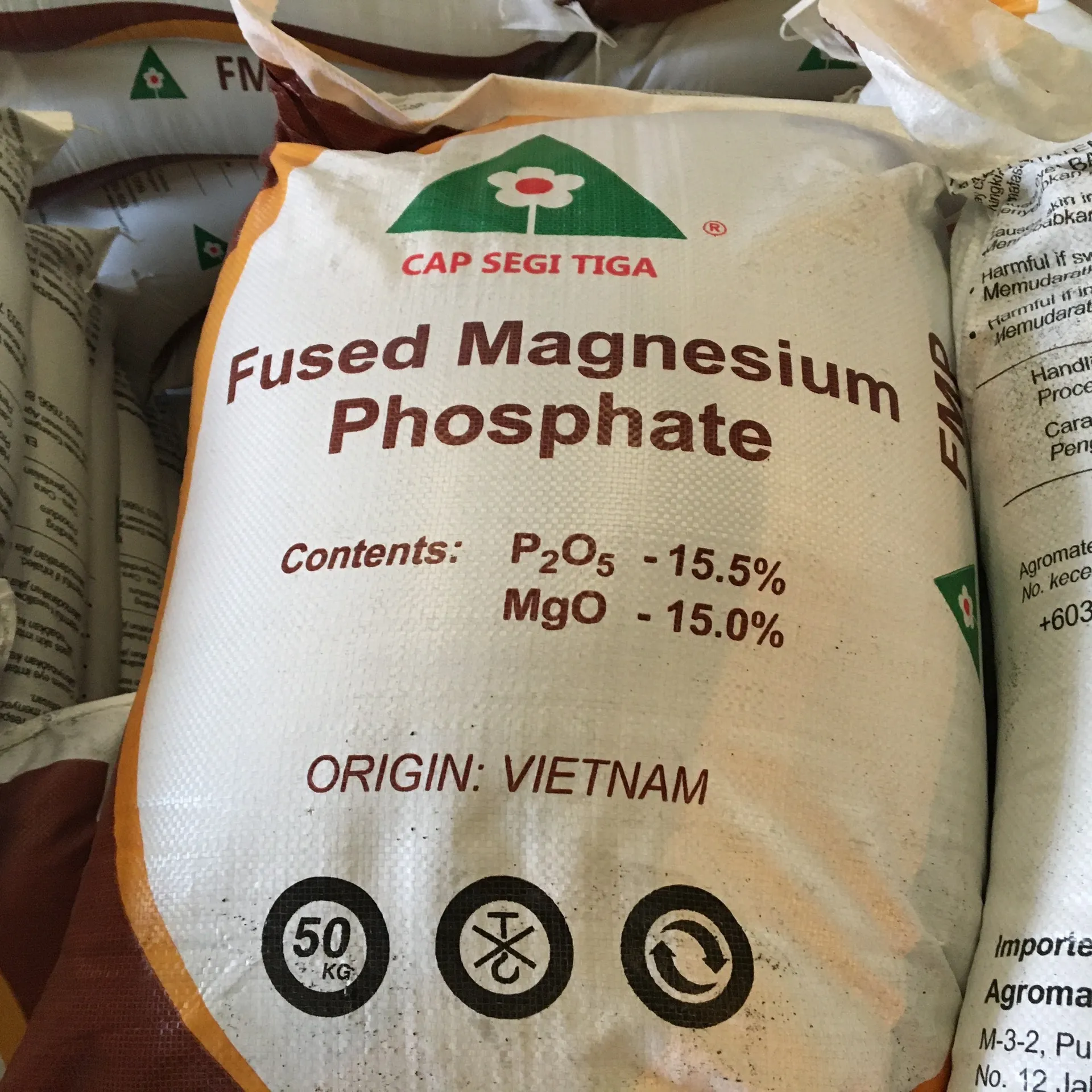 Fertilizante de FMP, producto de buena calidad, fosfato de magnesio y calcio fundido, nuevo, hecho en Vietnam