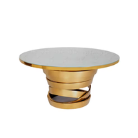 Table ronde en acier inoxydable de style moderne et luxueux