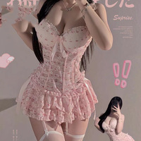 Nuisette sexy en dentelle florale avec soutien-gorge intégré et coussinets, grande taille, pour femme, avec ensemble de tentation