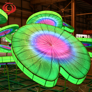 Chinois soie nouvel an Ramadan Thanksgiving lanternes fleur forme LED étanche extérieur exposition lumières pour l'obtention du diplôme - Product Image 6