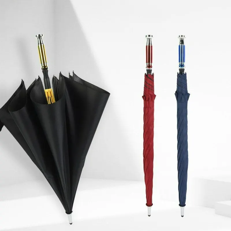 DD1254 Luxury Vinyl Fibre Long Handle Umbrella Straight Handle Umbrella Automatic Business Gift Golf Umbrella