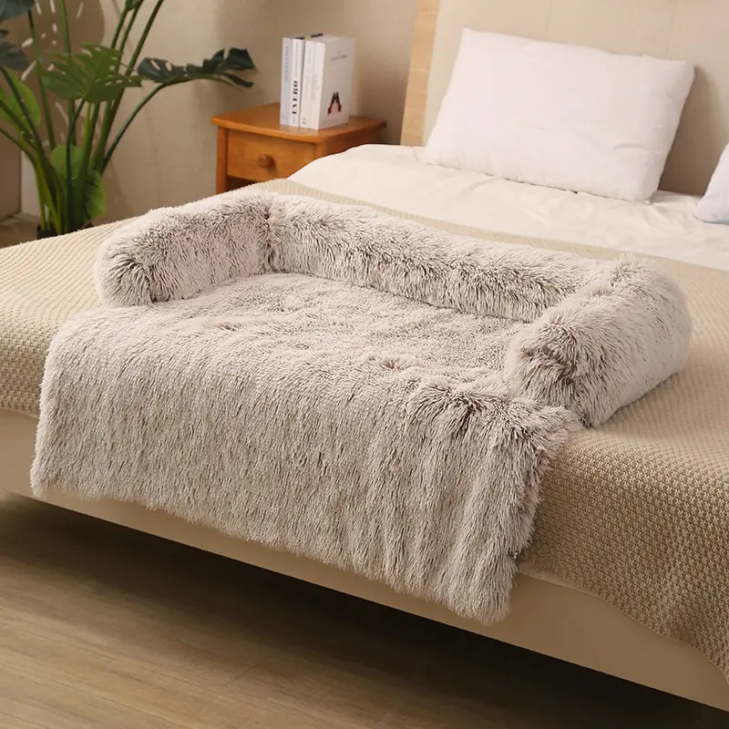 Alfombrilla de Cama Grande para Perro, Cubierta Extraíble con Estampado, Manta Suave y Cálida de Felpa para Mascotas, Protector de Muebles para Gatos y Perros Pequeños