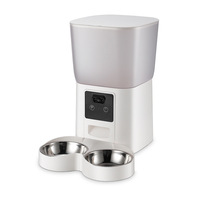 Distributeur automatique de nourriture pour chats intelligent et écologique, 5,5 L, avec 2 bols en acier inoxydable et en plastique, contrôle par application pour 2 chats
