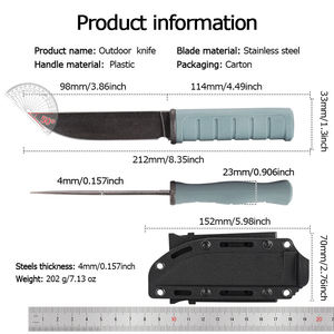 Cuchillo Bowie Skinner de Hoja Fija de Acero Inoxidable de Alta Calidad Beak HK SS282, 200 cm, Punta Recta, Mango de Madera, para Campismo y Actividades al Aire Libre - Product Image 6