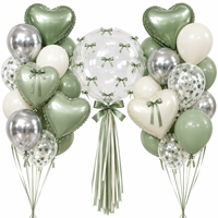 Ensemble de 46 ballons en papier avec nœuds, bulles et cœurs pour la décoration de fêtes d'anniversaire, de mariages et de la Saint-Valentin