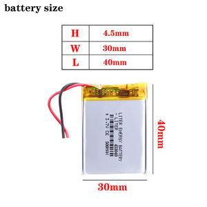 장난감을위한 453040 3.7V 500mAh 소형 미니 리튬 이온 충전식 폴리머 배터리 - Product Image 2