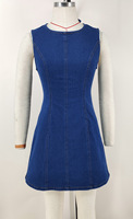 Robe en jean élégante et tendance pour femme, style boutique, sexy, sans manches, dos ouvert, pour l'été