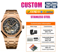 Montre pour homme, boîtier en acier inoxydable, mouvement mécanique automatique, 41 mm, analogique, résistante à l'eau, bracelet en acier, logo personnalisé, fabricant OEM