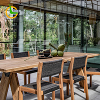 Mobilier de jardin Mobilier d'extérieur en teck Table et chaises d'extérieur en teck Ensemble de salle à manger d'extérieur pour hôtel Mobilier de restaurant