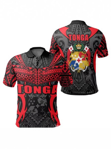 Camiseta tipo polo del 50.º aniversario de la independencia de Papúa Nueva Guinea con estampado tribal de pájaro del paraíso e hibisco - Product Image 4