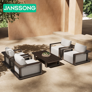 Juego de Muebles de Jardín de Metal para Hotel, Sofá de Jardín de Lujo, Muebles de Sofá para Exteriores de Resort y Villa, Muebles de Aluminio para Exteriores - Product Image 2