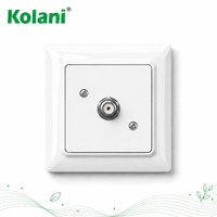 Enchufe de Pared para TV Kolani, Estándar Europeo, 84x84mm, Blanco Brillante, Coaxial, Placa Frontal de PC Ignífuga, Puerto Tipo F